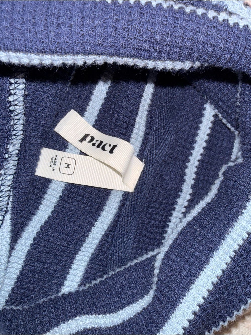 Pact Organic Cotton Navy and White Striped Lightweight Sweater - Picture 11 of 11